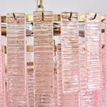 Opalora Pink Glass Chandelier | Murano-Style Gold Accent Lighting