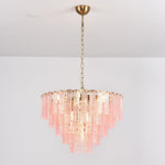 Opalora Pink Glass Chandelier | Murano-Style Gold Accent Lighting