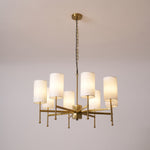 Brass Chandelier with Fabric Shades – Modern Luxury Lighting for Dining and Living Rooms