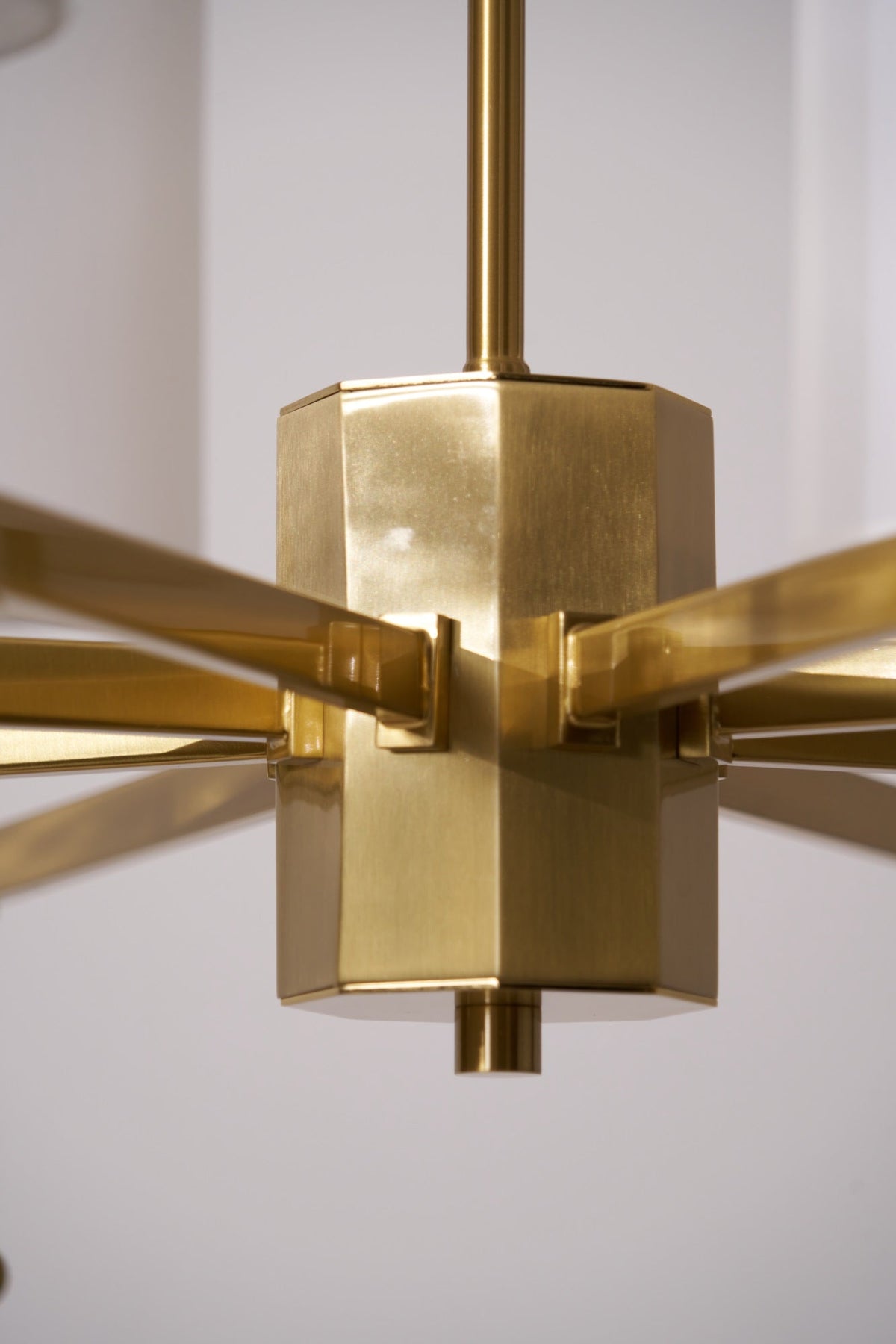 Brass Chandelier with Fabric Shades – Modern Luxury Lighting for Dining and Living Rooms