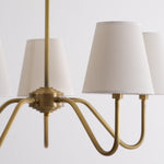 Opaluxe Brass Chandelier – Six-Light Designer Ceiling Light with Fabric Shades