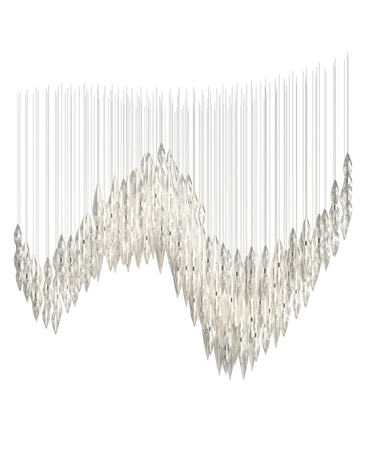 Opera Handblown Glass Linear Chandelier for Modern Interiors