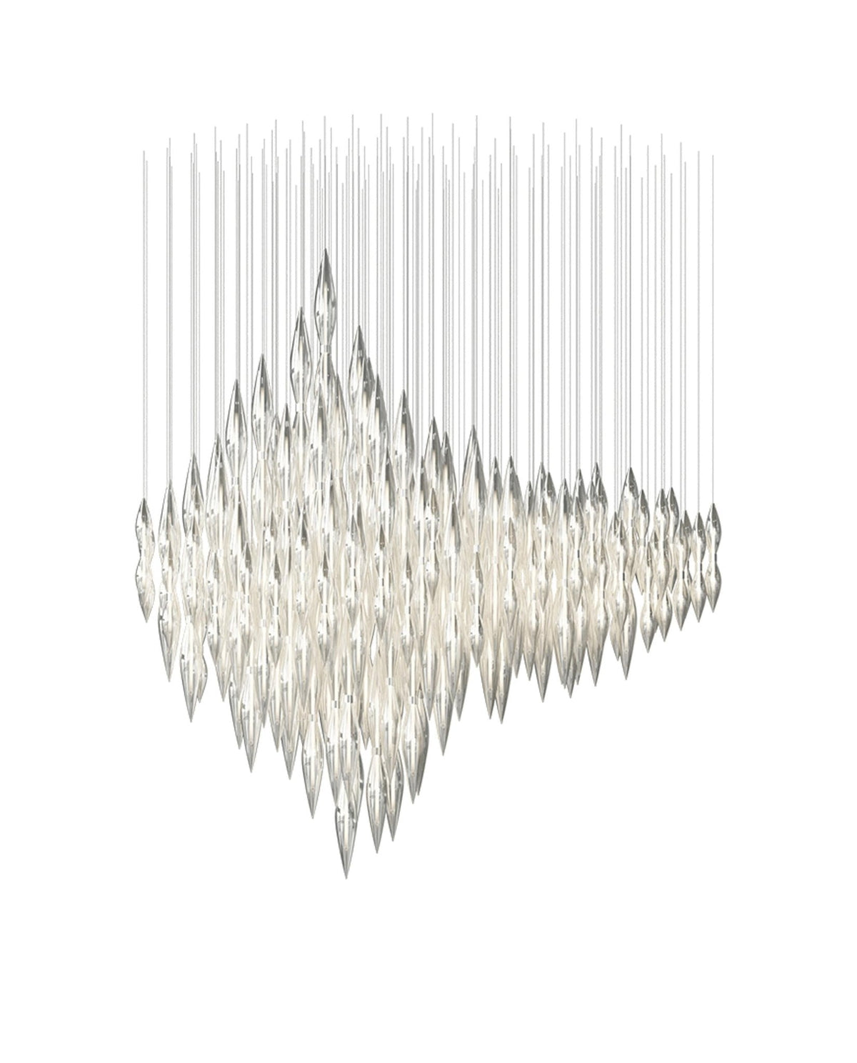 Opera Handblown Glass Linear Chandelier for Modern Interiors
