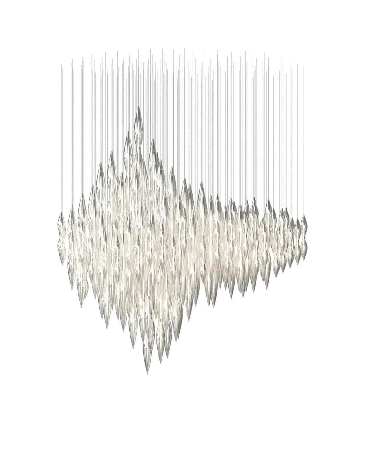 Opera Handblown Glass Linear Chandelier for Modern Interiors