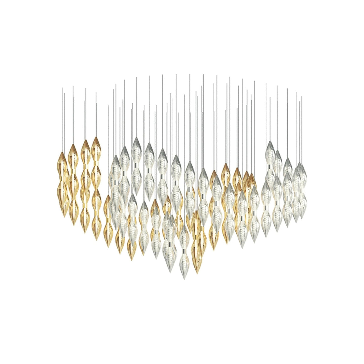Opera Handblown Glass Linear Chandelier for Modern Interiors