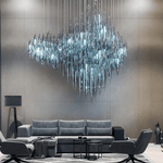 Opera Handblown Glass Linear Chandelier for Modern Interiors