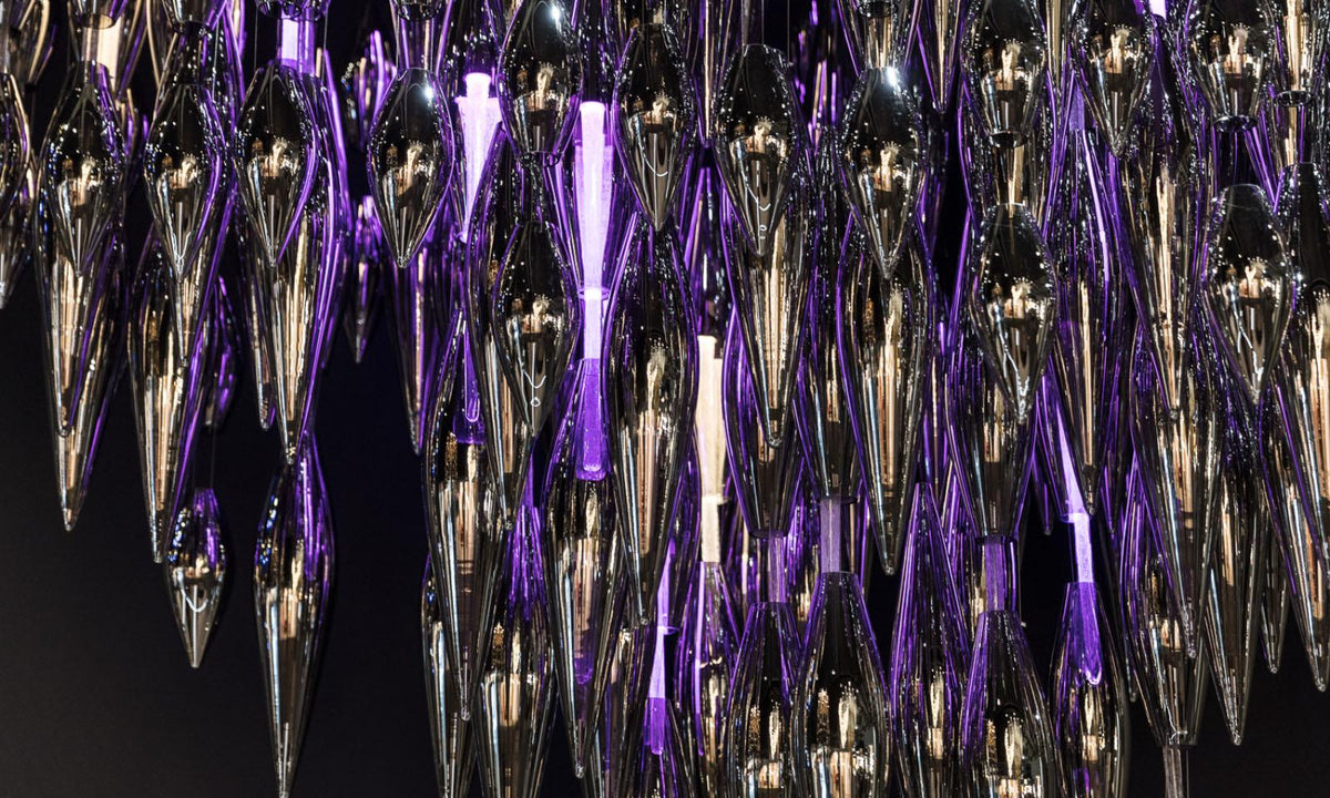 Opera Handblown Glass Linear Chandelier for Modern Interiors