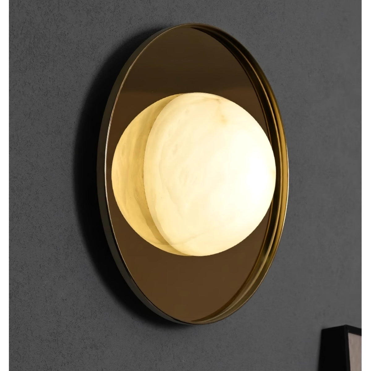 Ophela Alabaster Wall Sconce in Brushed Brass | Modern Bedroom Lighting