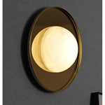 Ophela Alabaster Wall Sconce in Brushed Brass | Modern Bedroom Lighting