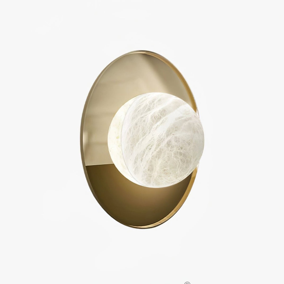Ophela Alabaster Wall Sconce in Brushed Brass | Modern Bedroom Lighting