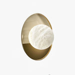 Ophela Alabaster Wall Sconce in Brushed Brass | Modern Bedroom Lighting