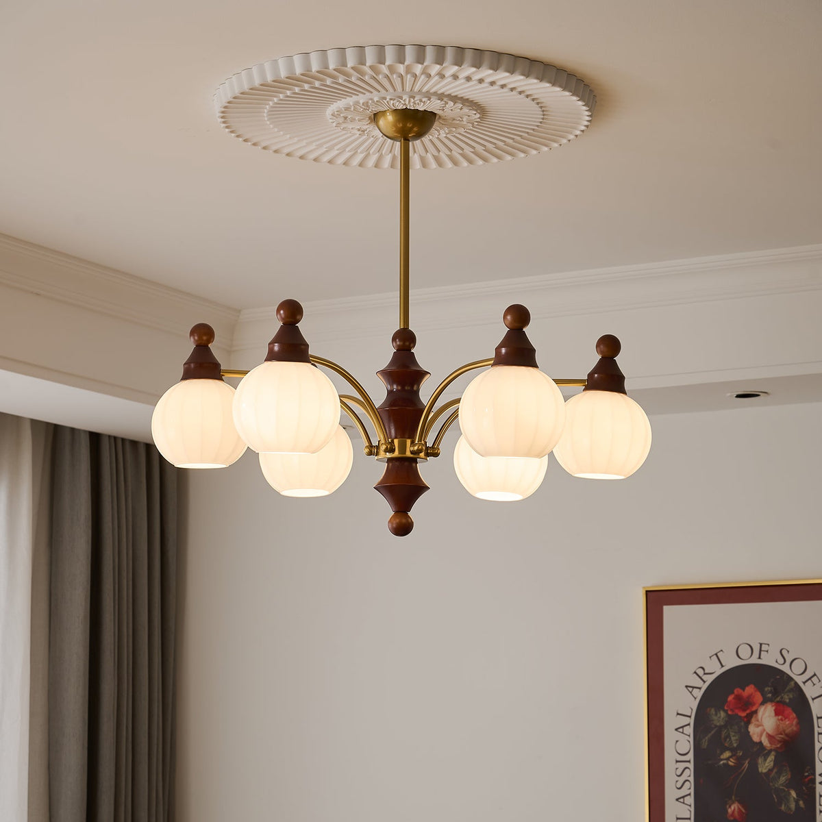 Ophelia Blossom Chandelier – Modern Floral Glass Pendant Light for Dining Room and Living Room