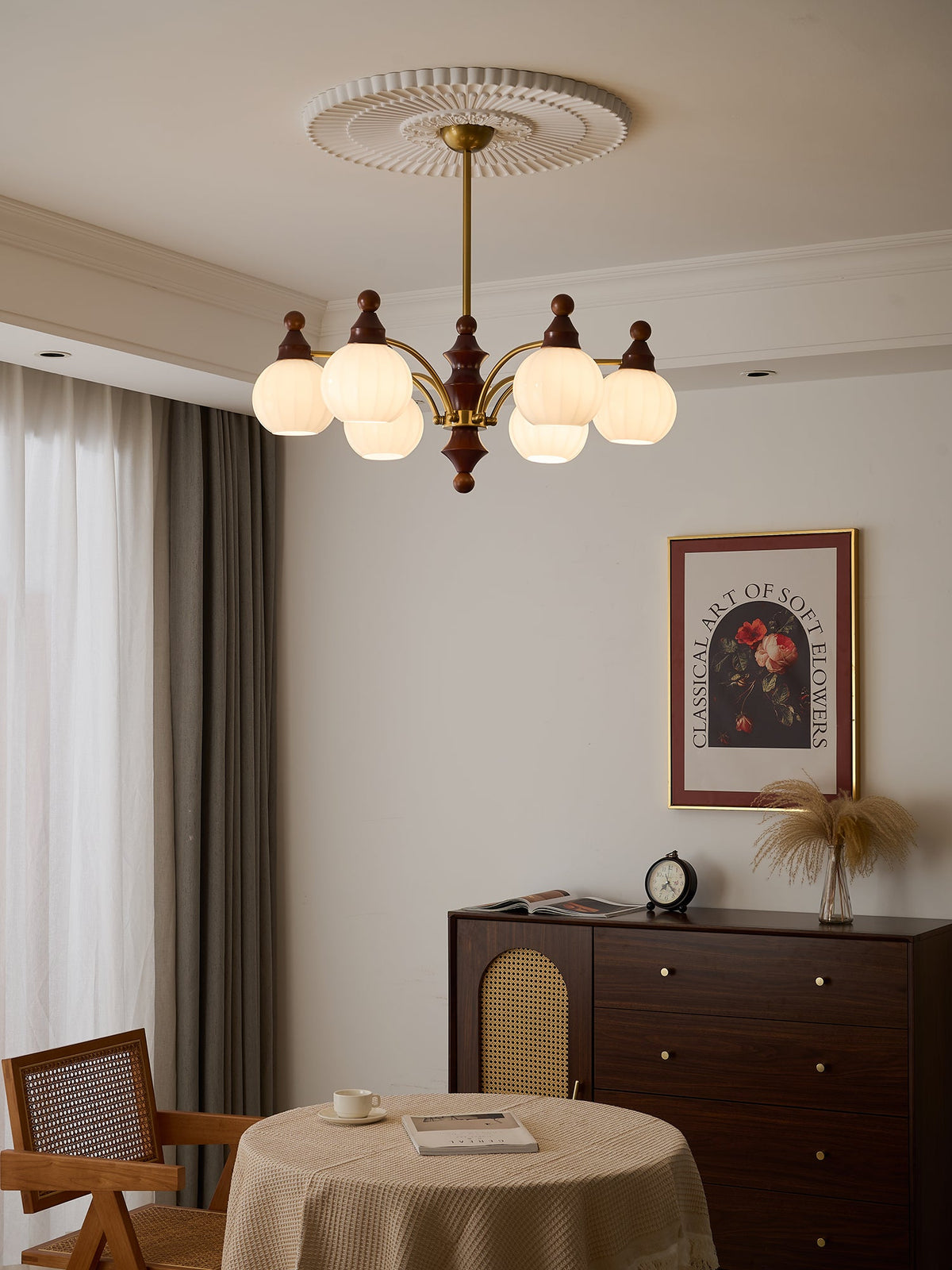 Ophelia Blossom Chandelier – Modern Floral Glass Pendant Light for Dining Room and Living Room