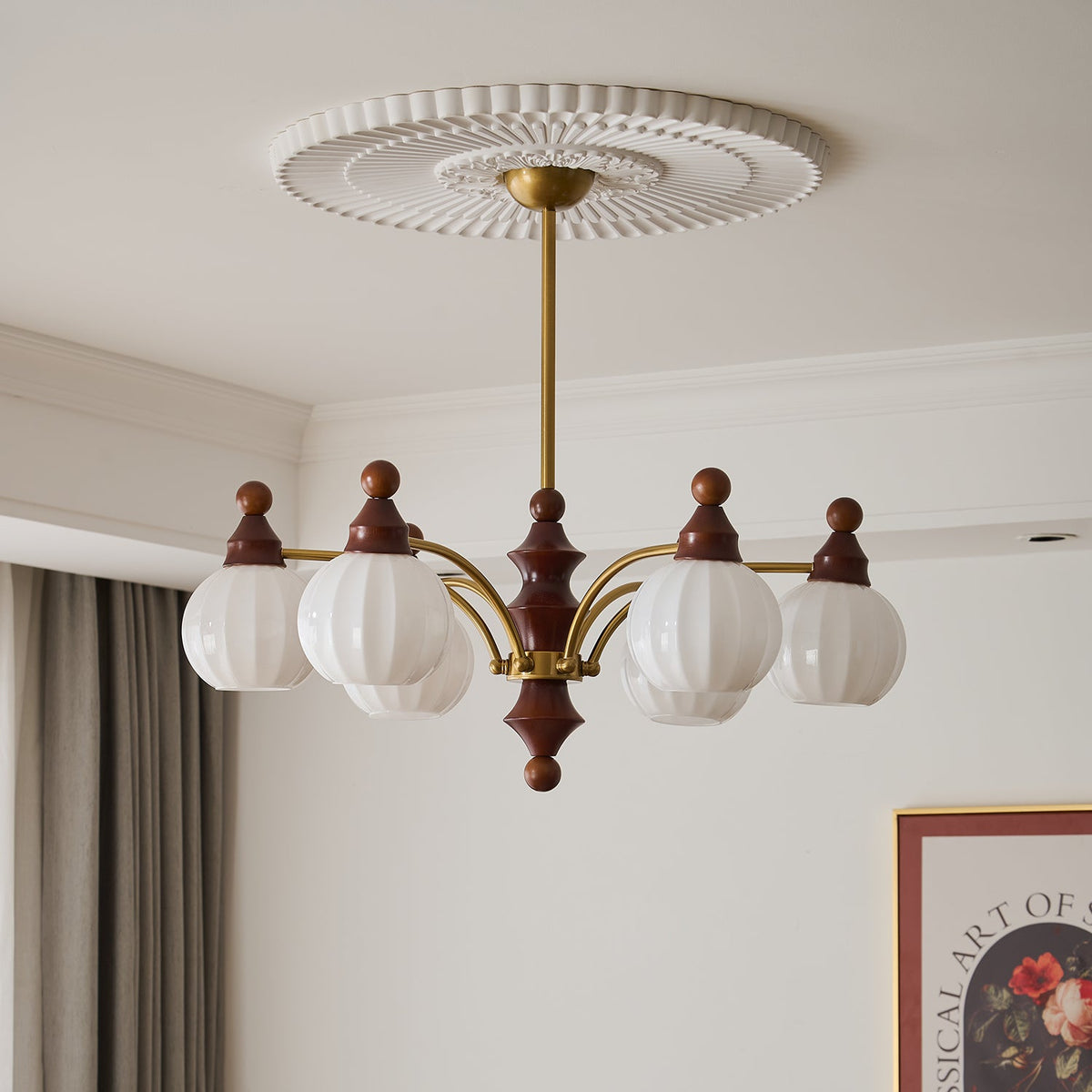 Ophelia Blossom Chandelier – Modern Floral Glass Pendant Light for Dining Room and Living Room