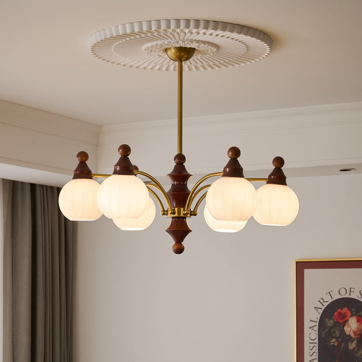 Ophelia Blossom Chandelier – Modern Floral Glass Pendant Light for Dining Room and Living Room