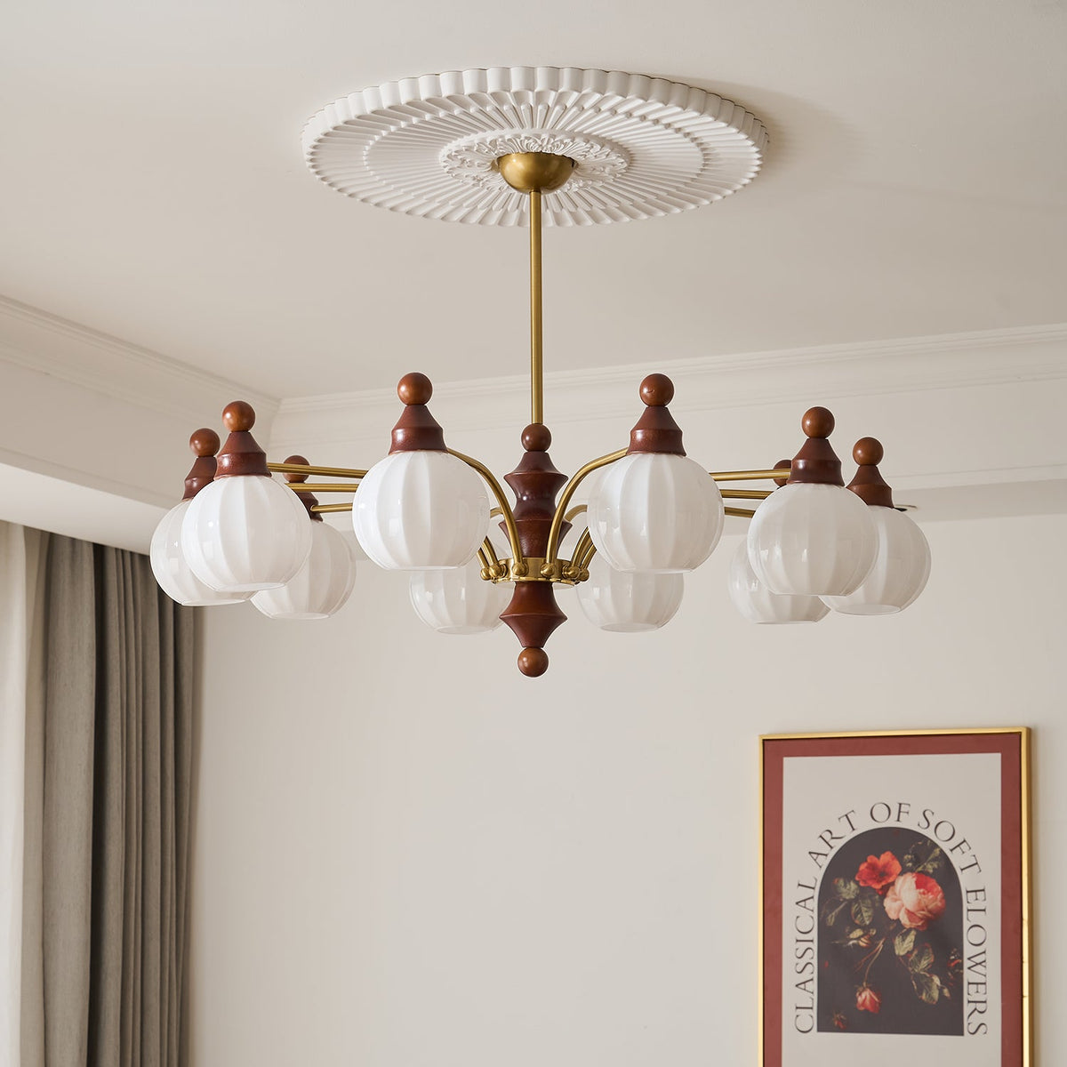 Ophelia Blossom Chandelier – Modern Floral Glass Pendant Light for Dining Room and Living Room