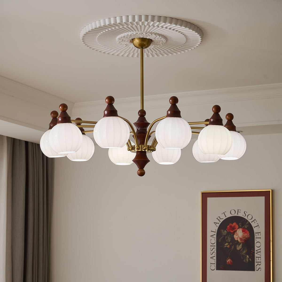 Ophelia Blossom Chandelier – Modern Floral Glass Pendant Light for Dining Room and Living Room