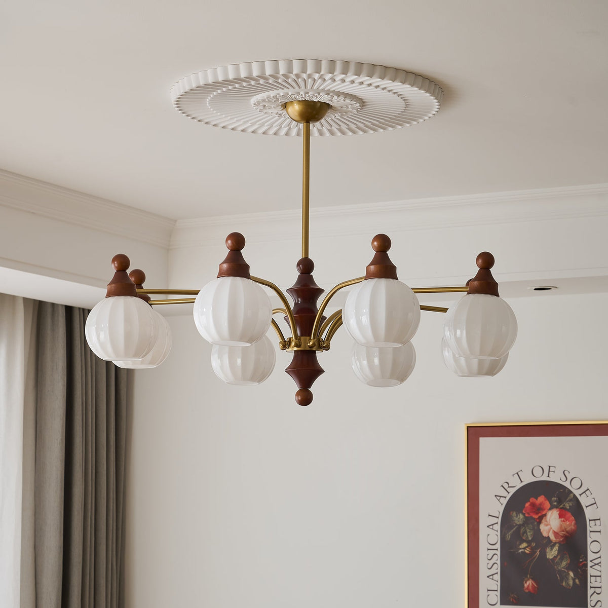 Ophelia Blossom Chandelier – Modern Floral Glass Pendant Light for Dining Room and Living Room