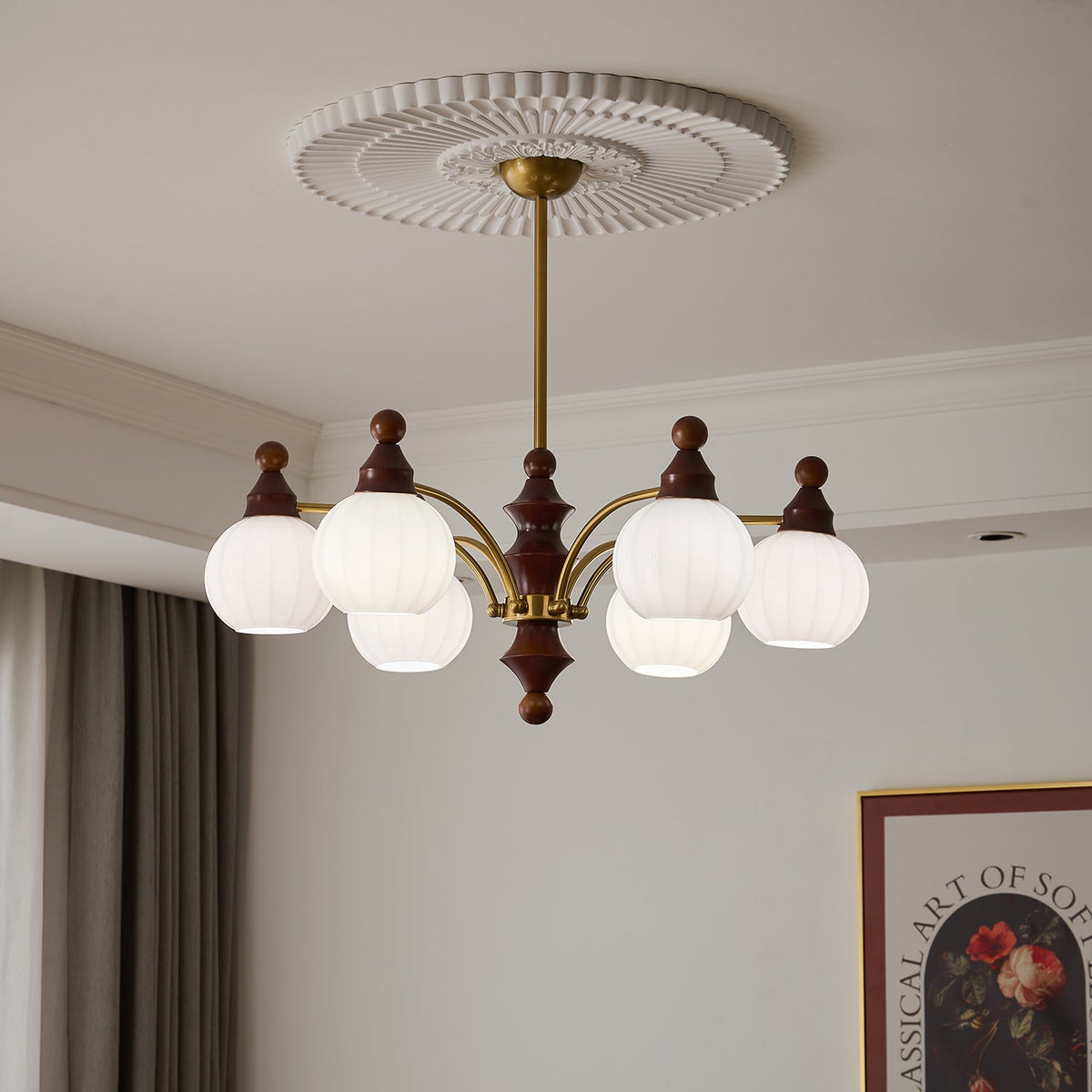 Ophelia Blossom Chandelier – Modern Floral Glass Pendant Light for Dining Room and Living Room