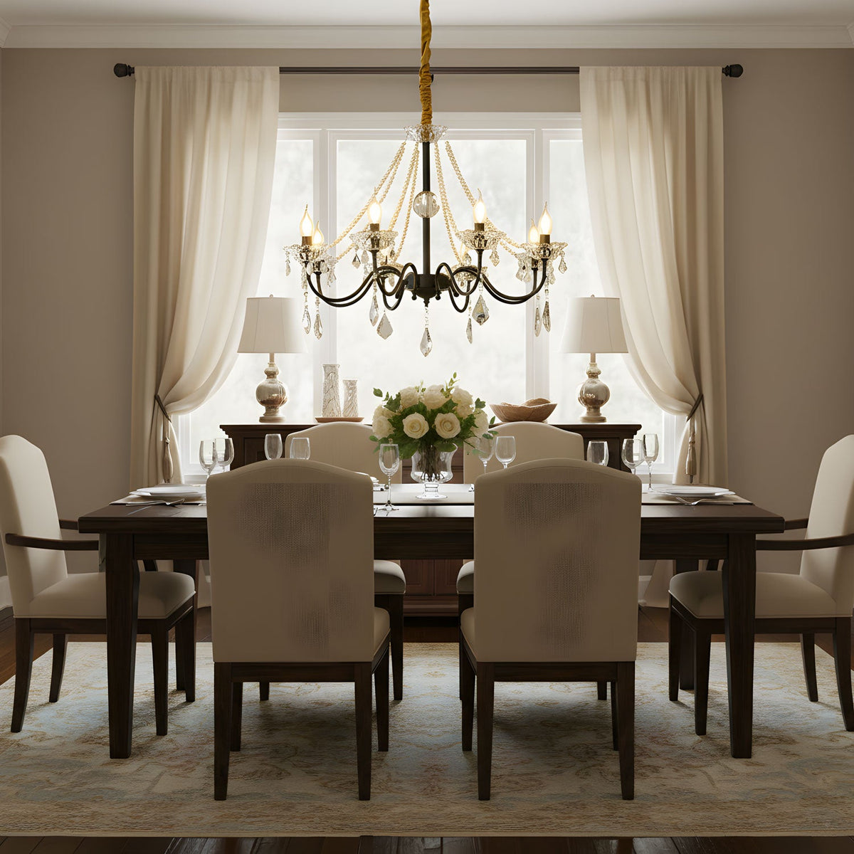 Opulence Crystal Chandelier – Modern Luxury Lighting for Dining Room and Living Room