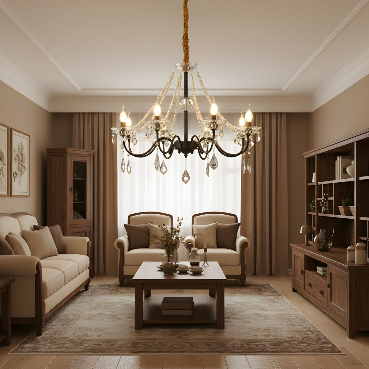 Opulence Crystal Chandelier – Modern Luxury Lighting for Dining Room and Living Room