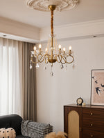 Opulent Pearl Crystal Chandelier with Copper Accents for Elegant Interiors
