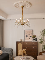 Opulent Pearl Crystal Chandelier with Copper Accents for Elegant Interiors