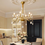 Opulent Pearl Crystal Chandelier with Copper Accents for Elegant Interiors