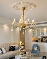 Opulent Pearl Crystal Chandelier with Copper Accents for Elegant Interiors