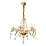 Opulent Pearl Crystal Chandelier with Copper Accents for Elegant Interiors