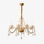 Opulent Pearl Crystal Chandelier with Copper Accents for Elegant Interiors