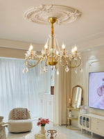 Opulent Pearl Crystal Chandelier with Copper Accents for Elegant Interiors