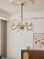 Opulent Pearl Crystal Chandelier with Copper Accents for Elegant Interiors