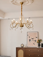 Opulent Pearl Crystal Chandelier with Copper Accents for Elegant Interiors