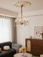 Opulent Pearl Crystal Chandelier with Copper Accents for Elegant Interiors