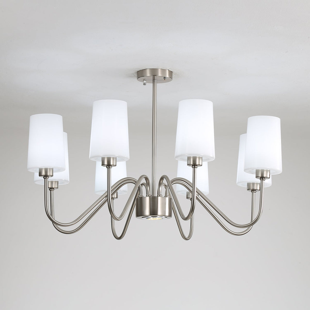 Opulenza Chandelier – Designer Fabric & Metal Pendant Light for Dining Room