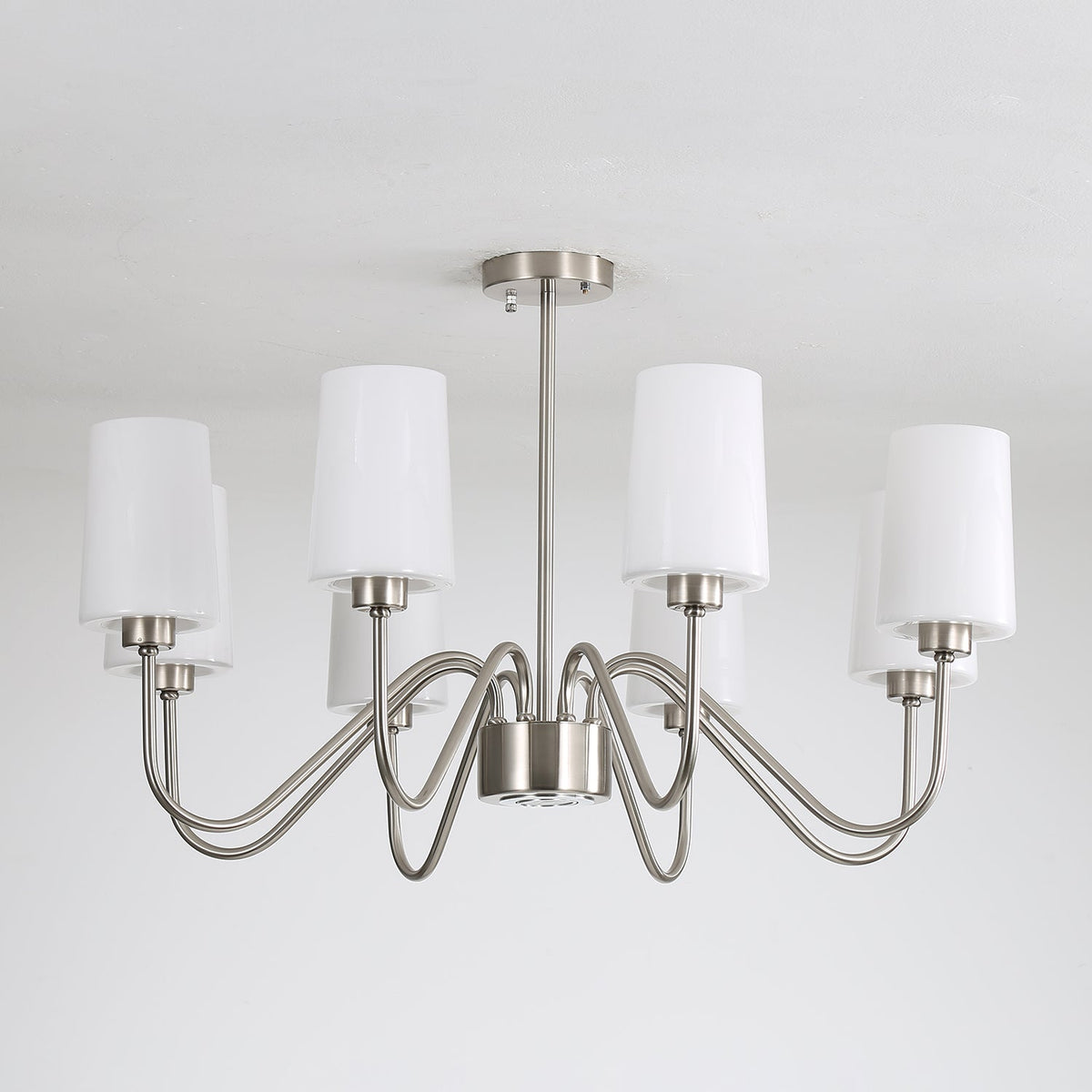 Opulenza Chandelier – Designer Fabric & Metal Pendant Light for Dining Room