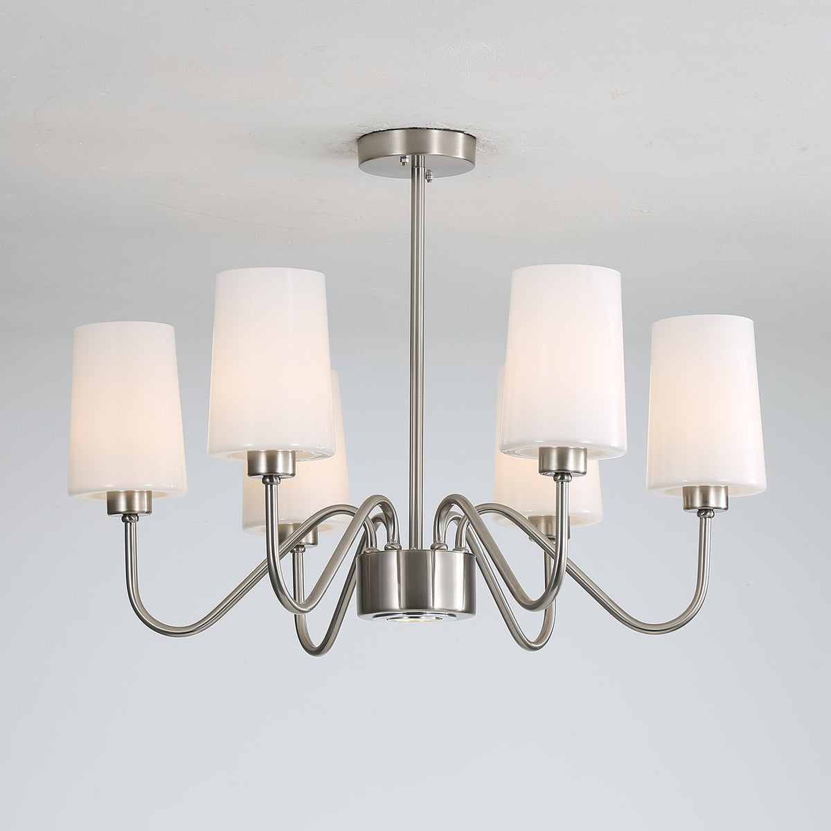 Opulenza Chandelier – Designer Fabric & Metal Pendant Light for Dining Room