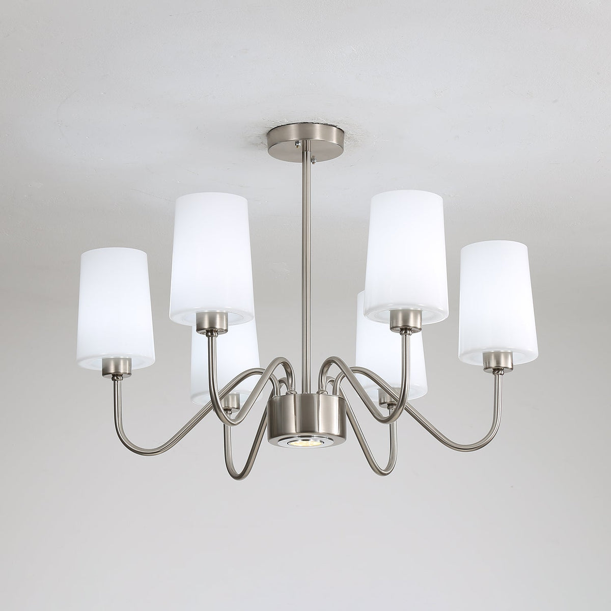 Opulenza Chandelier – Designer Fabric & Metal Pendant Light for Dining Room