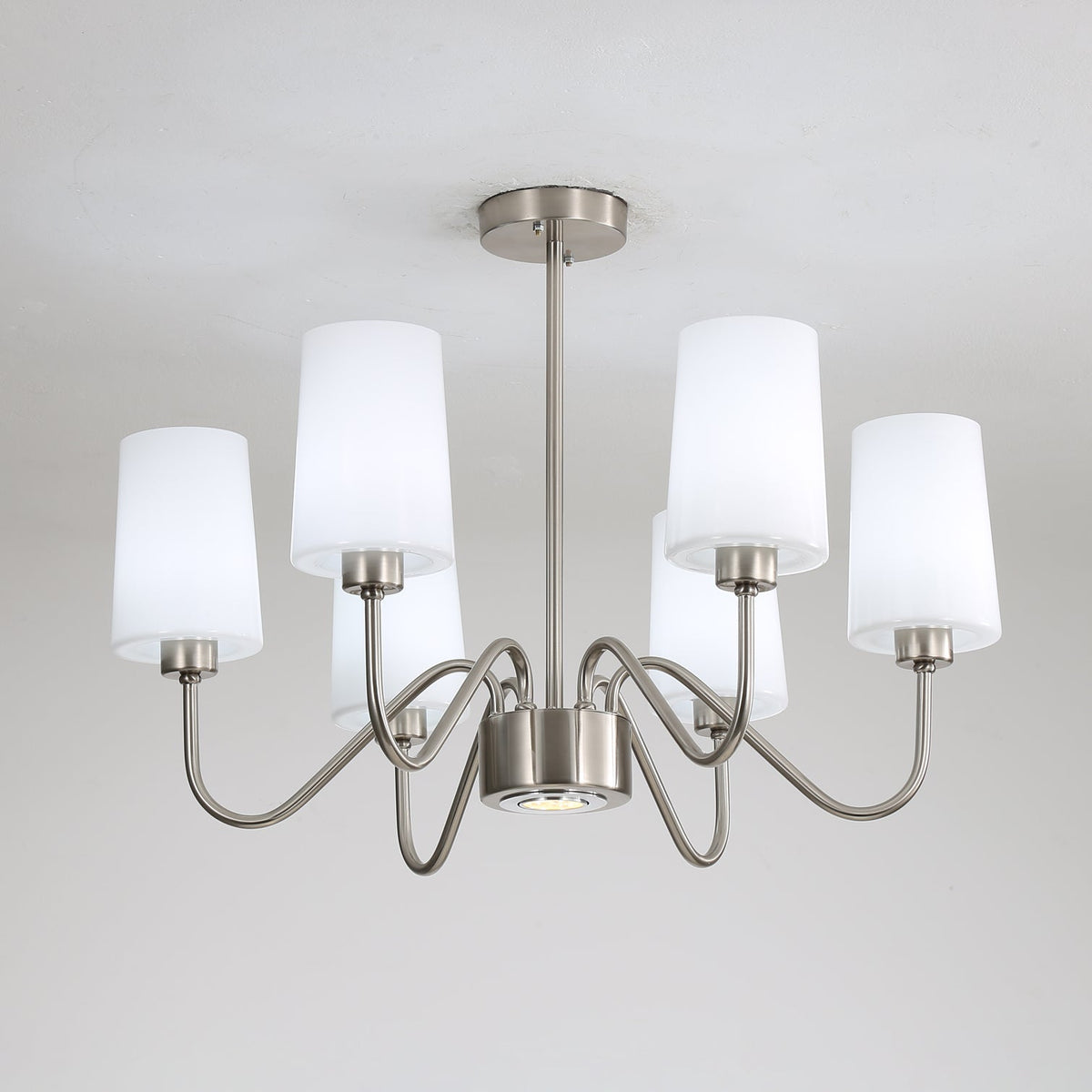 Opulenza Chandelier – Designer Fabric & Metal Pendant Light for Dining Room