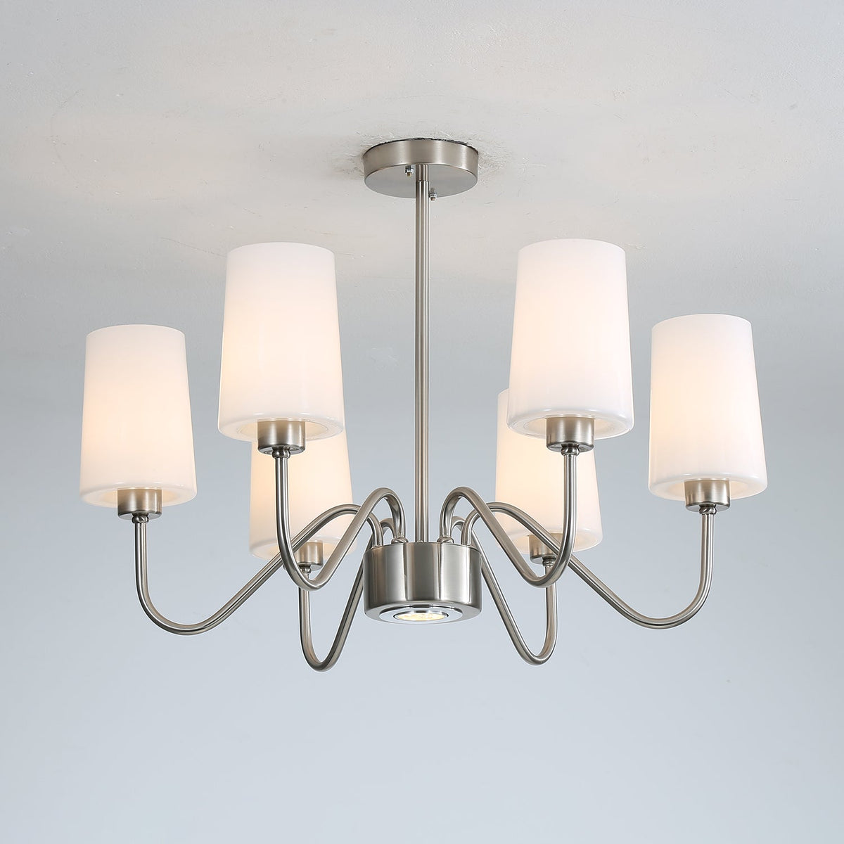 Opulenza Chandelier – Designer Fabric & Metal Pendant Light for Dining Room