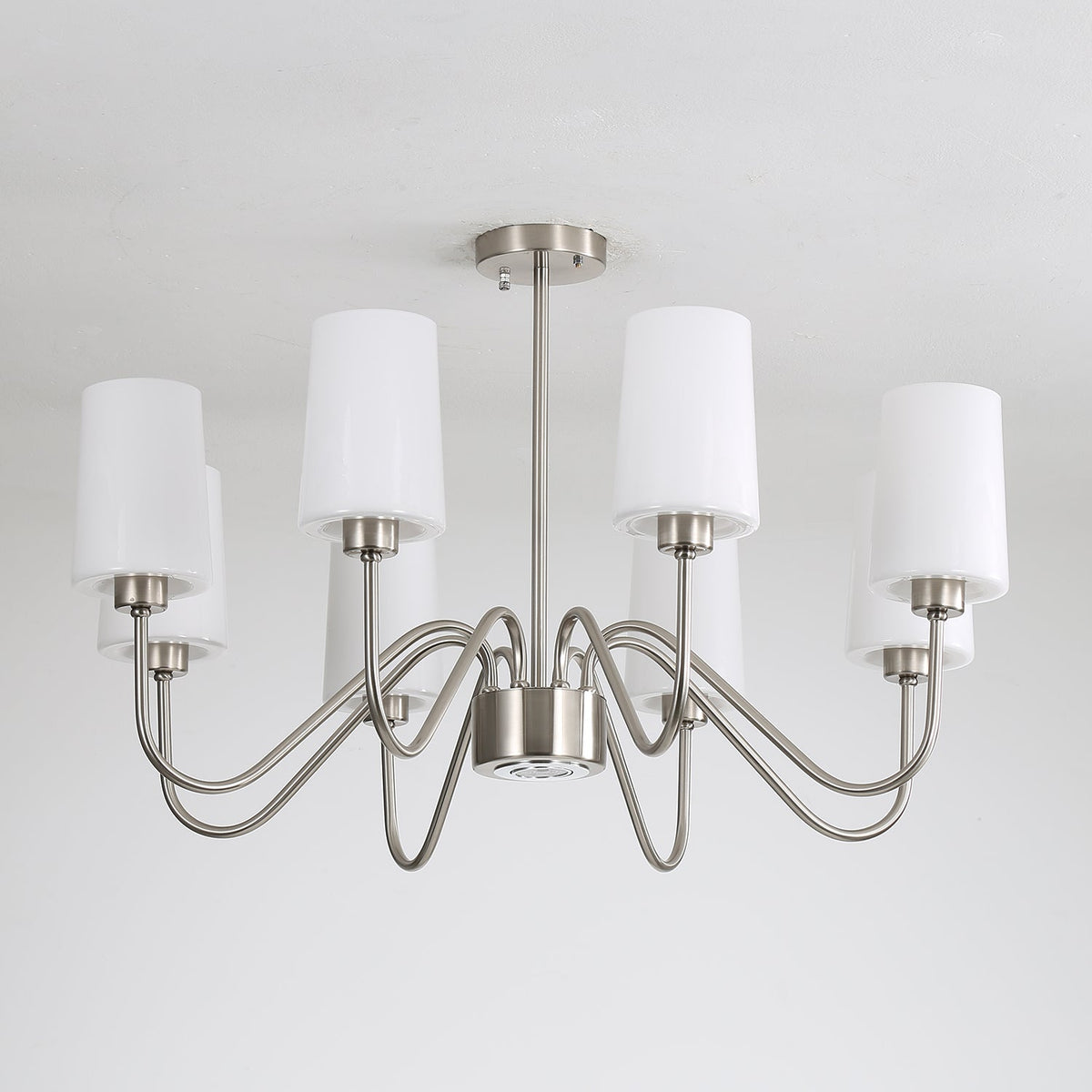 Opulenza Chandelier – Designer Fabric & Metal Pendant Light for Dining Room