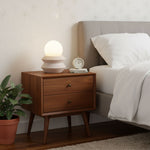 Ora Lithos Portable Table Lamp in Travertine with Opal Glass Shade