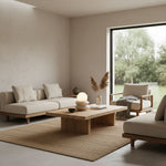 Ora Lithos Portable Table Lamp in Travertine with Opal Glass Shade