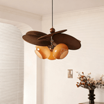 Orabel Ember Chandelier – Modern Walnut & Glass Pendant Light