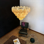 Aurora Orange Glass Disc Chandelier – Modern Murano-Inspired Pendant Light