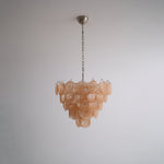 Aurora Orange Glass Disc Chandelier – Modern Murano-Inspired Pendant Light