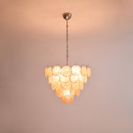 Aurora Orange Glass Disc Chandelier – Modern Murano-Inspired Pendant Light