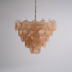Aurora Orange Glass Disc Chandelier – Modern Murano-Inspired Pendant Light