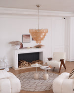 Aurora Orange Glass Disc Chandelier – Modern Murano-Inspired Pendant Light